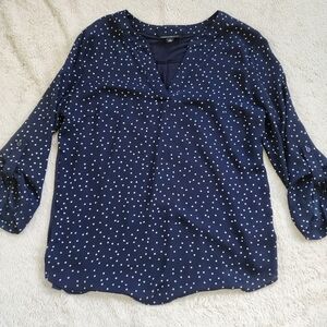 Navy Polka Dot Women's Top